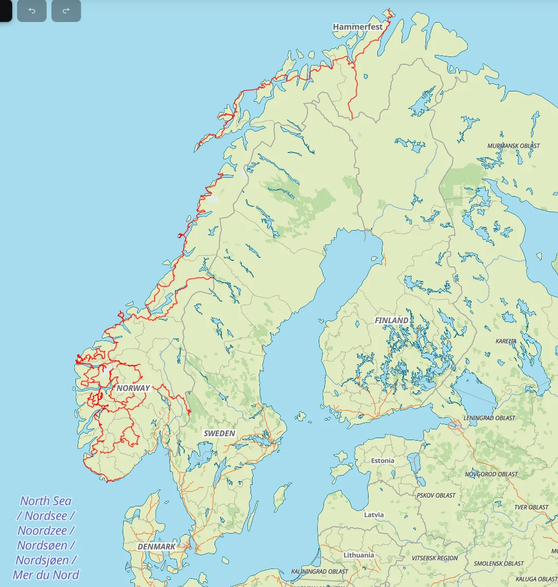Detta är de preliminära sträckorna för nya TET Norge. Men det kan nog bli ändringar innan de blir publicerade