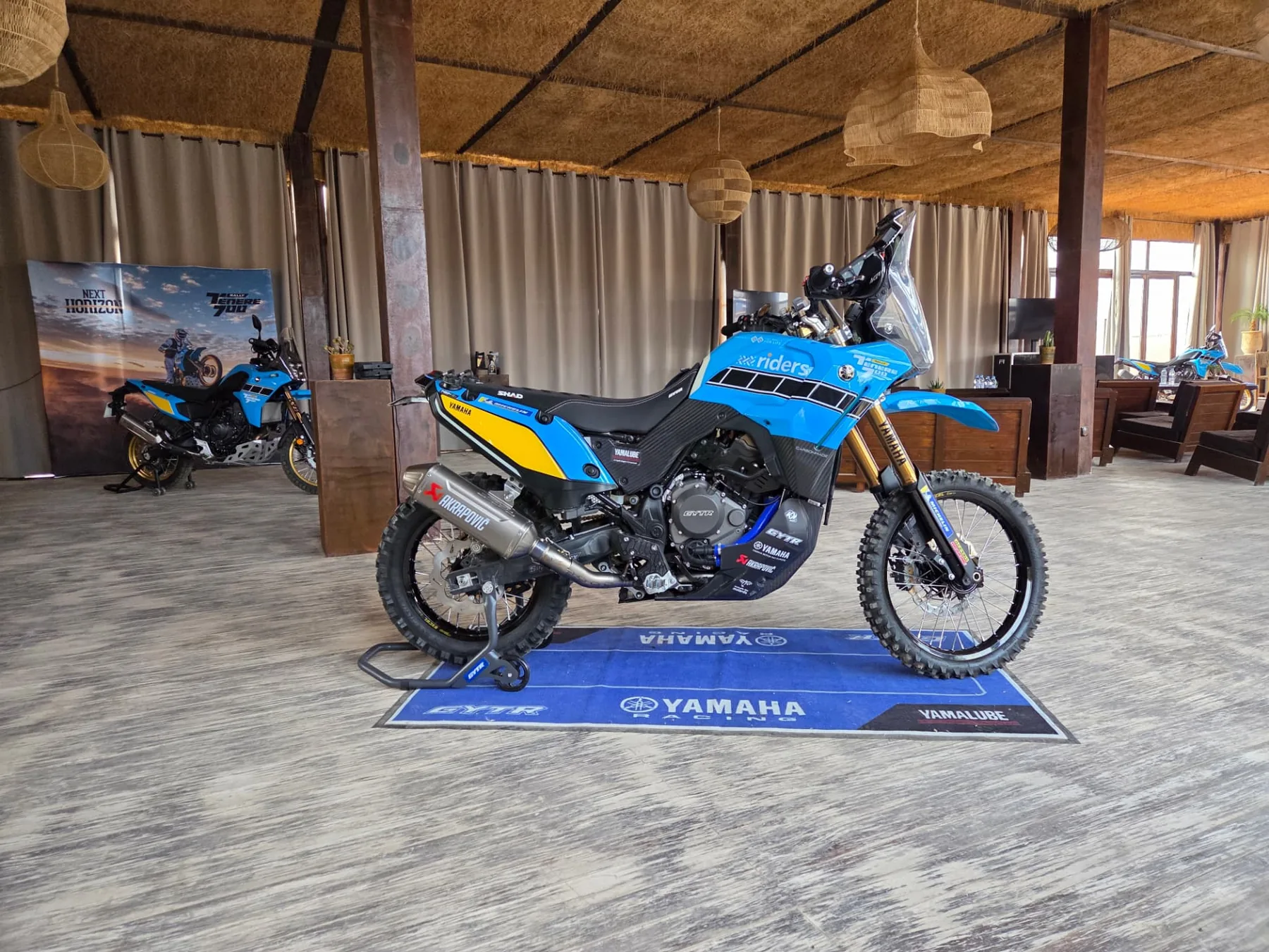 Här visas Yamaha-GYTRs tävlingsversion av nya Tenere. Trimmad motor mer tankrymd och supervass fjädring inklusive.
