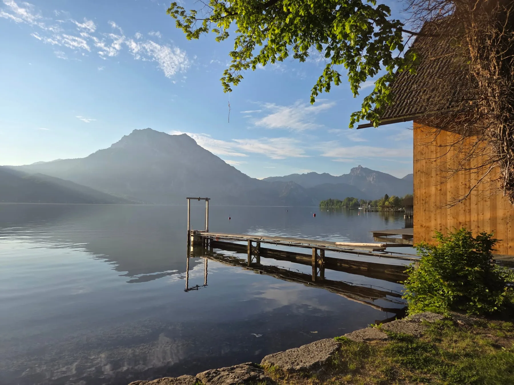 Morgon i Salzkammergut Österrike